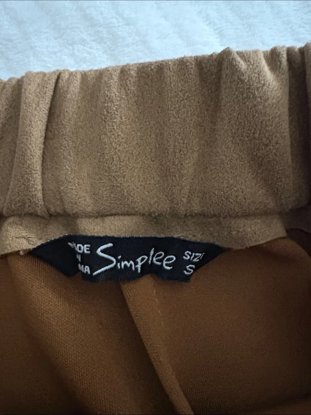 Simple Brown Suede-Look Mini Skirt